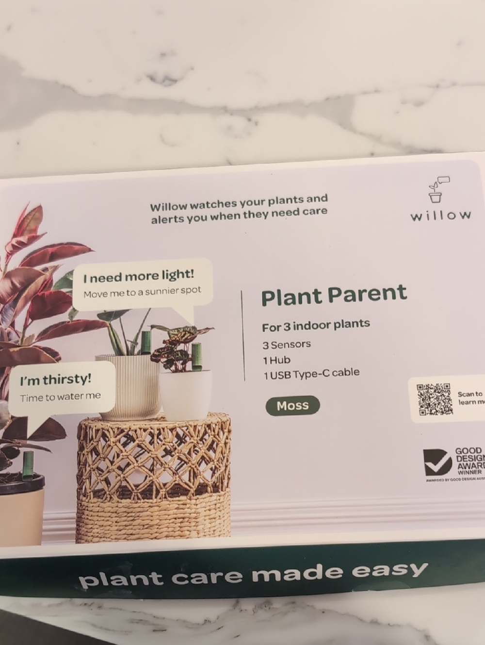 Willow Plant Parent Smart Plant Care Kit - Moss Green & White